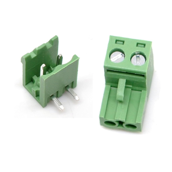 2Pin XY2500 Pluggable Screw Terminal Block -Right Angle - 5.08mm Pitch Set of M+F